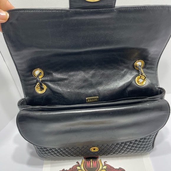 Bally Quilted Leather Shoulder Bag in Black. - Picture 7 of 13